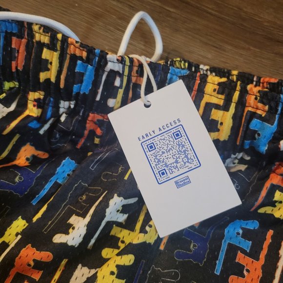 New Bravest Studios Mesh Shorts designer ispired multicolor Gunner Print XL - Picture 9 of 14